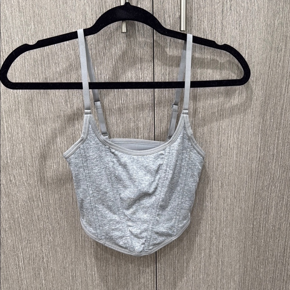 Gray Cropped Tank Top